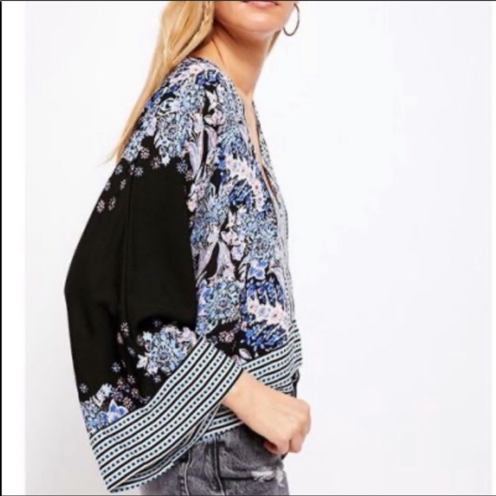 NWT FP Floral Mixed Print Boho Crop Top - Picture 3 of 11